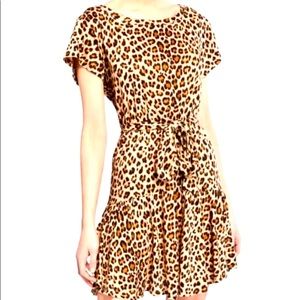 Rebecca Taylor Spring Leopard Jersey Dress size XS